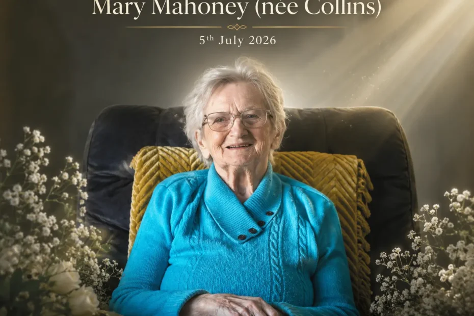 Mary Mahoney (née Collins) peaceful memorial portrait Ballylongford Kerry 2026